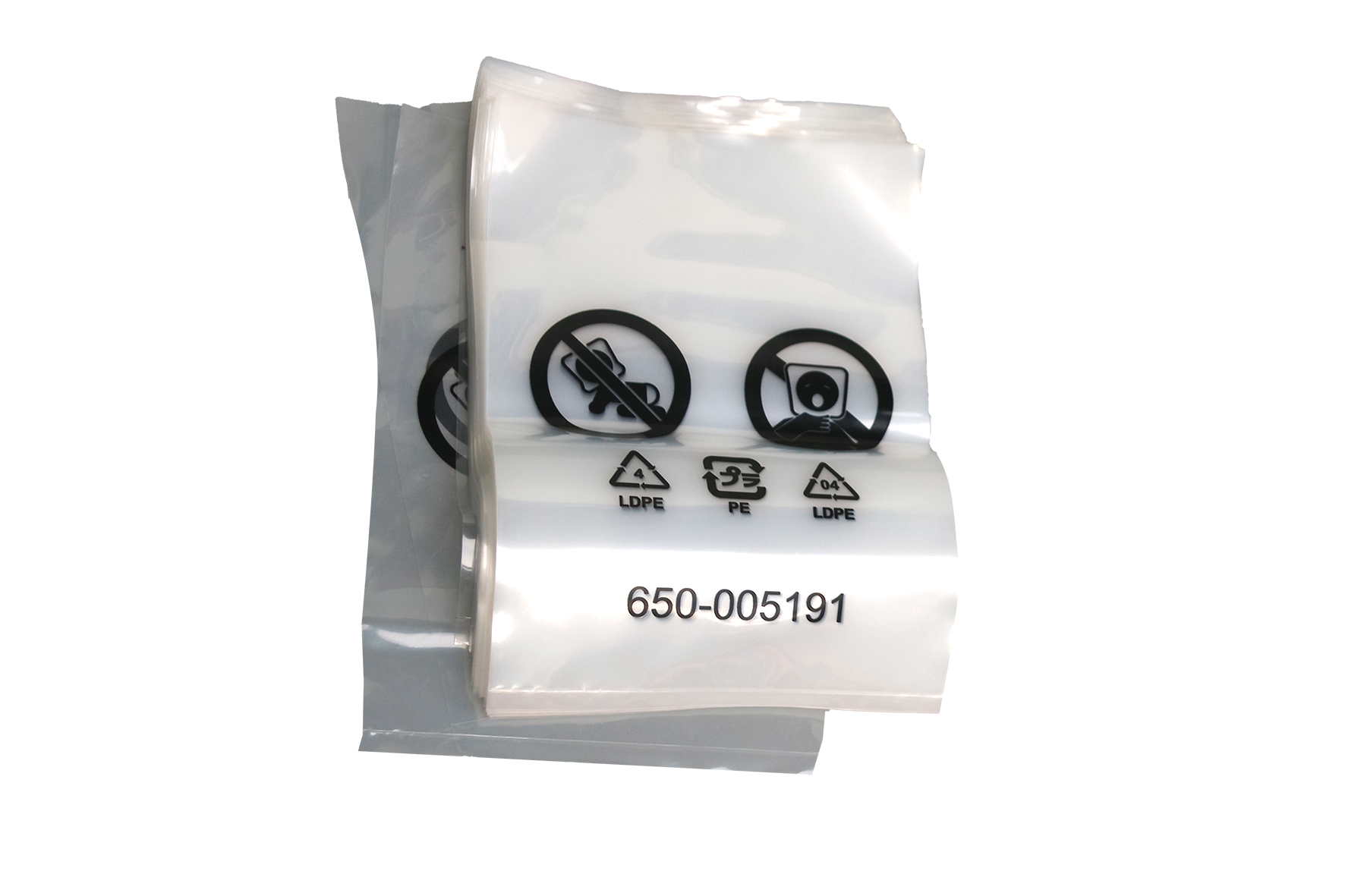 Túi poly  LDPE (trong suốt), in màu đen, đột lỗ thông hơi)