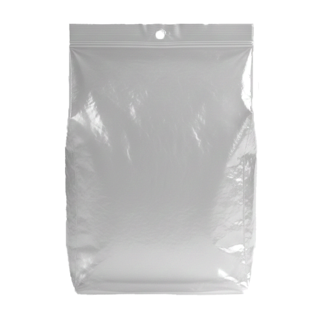 Túi gấp hông LDPE (trong suốt), in màu đen